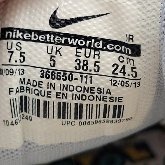 Nike Wmns Air Exceed Leather 'White Gold ' Size 7.5 366650-111 (217) - Picture 8 of 9